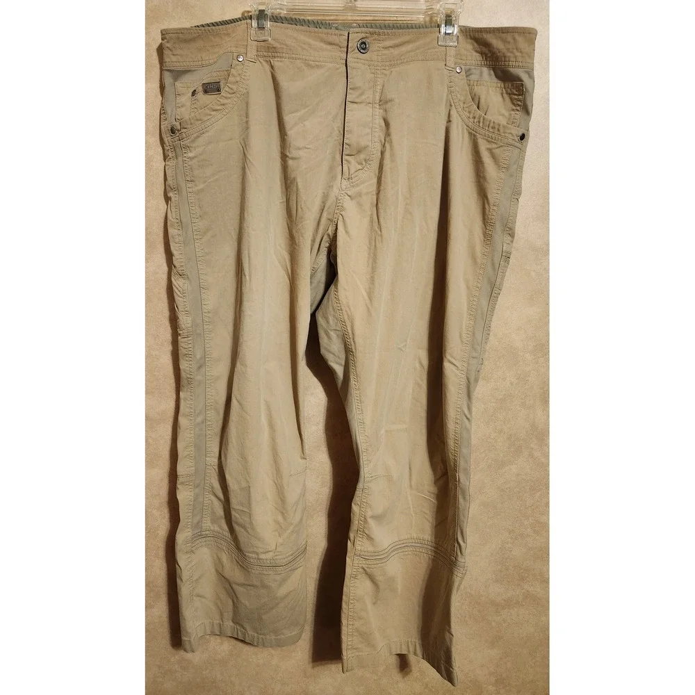 Kuhl Hiking Pants Mens 42x36 Khaki Tan Cotton Blend Utility Outdoor Work